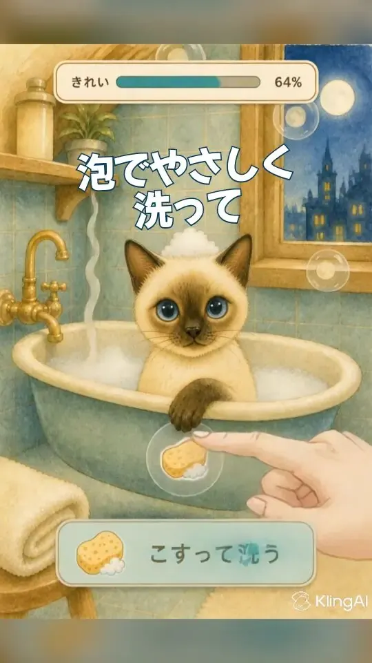 12秒の広告の冒頭（自社実験で配信した、ネコと暮らすゲーム企画）