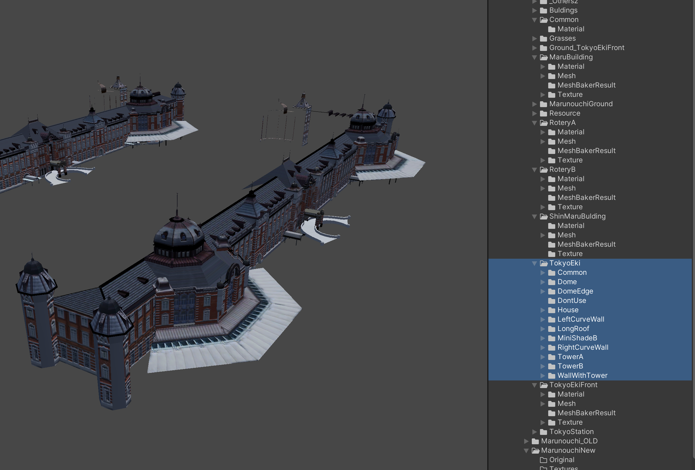 東京駅3DModelをUnityで表示